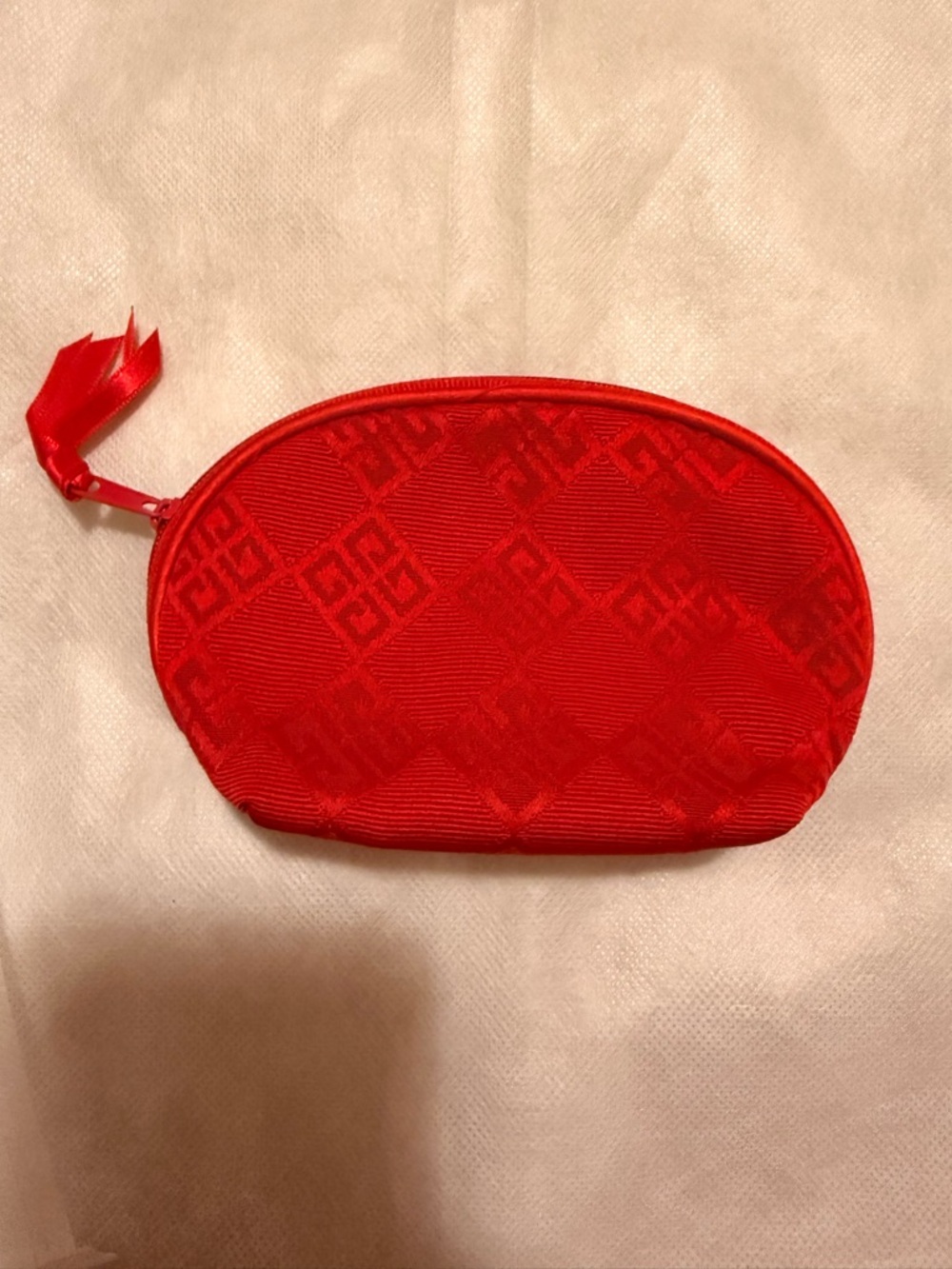 Givenchy Red Quilted Satin Cosmetic Pouch with Tassel Zip - Picture 5 of 5